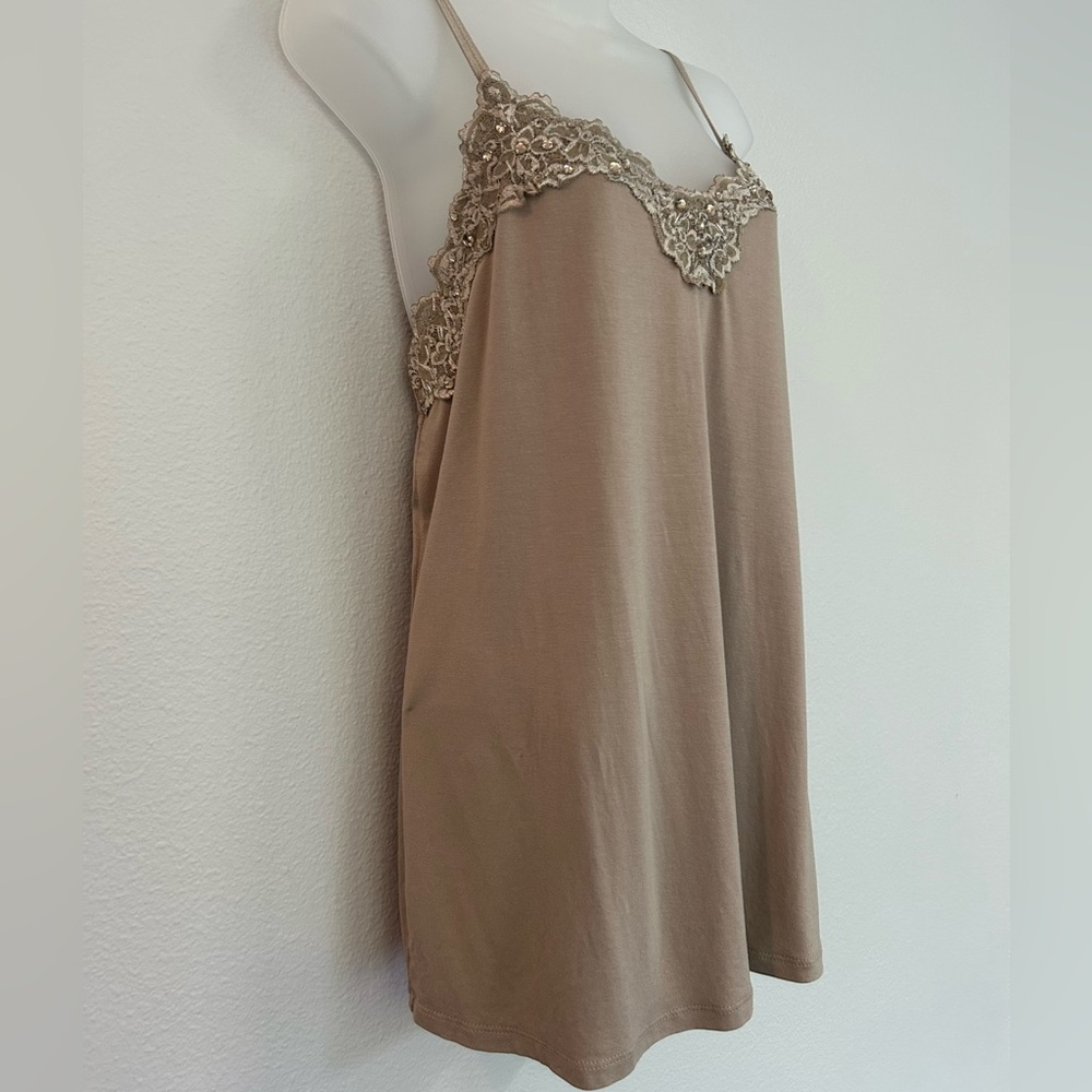 New without tags Lane Bryant taupe beaded lacy camisole 14/16
